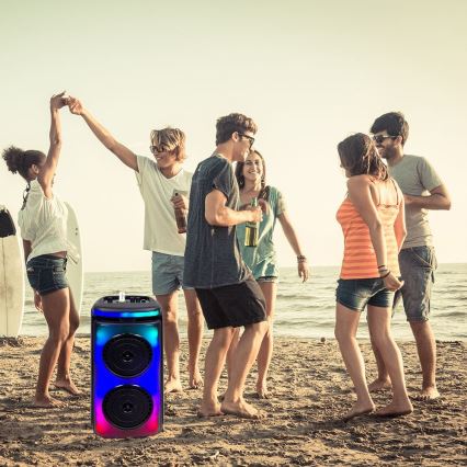 Altavoz LED RGB recargable con un micrófono 400W/2400 mAh + control remoto