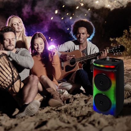 Altavoz LED RGB recargable con un micrófono 400W/2400 mAh + control remoto