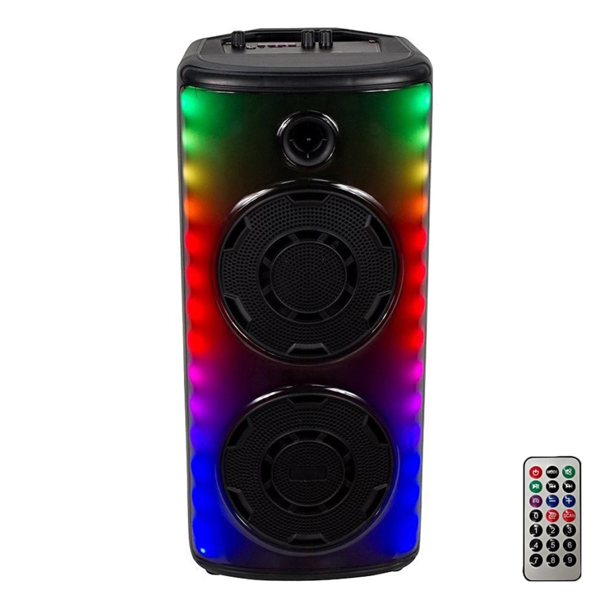 Altavoz LED RGB recargable con un micrófono 600W/2400 mAh + control remoto