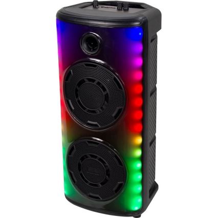 Altavoz LED RGB recargable con un micrófono 600W/2400 mAh + control remoto