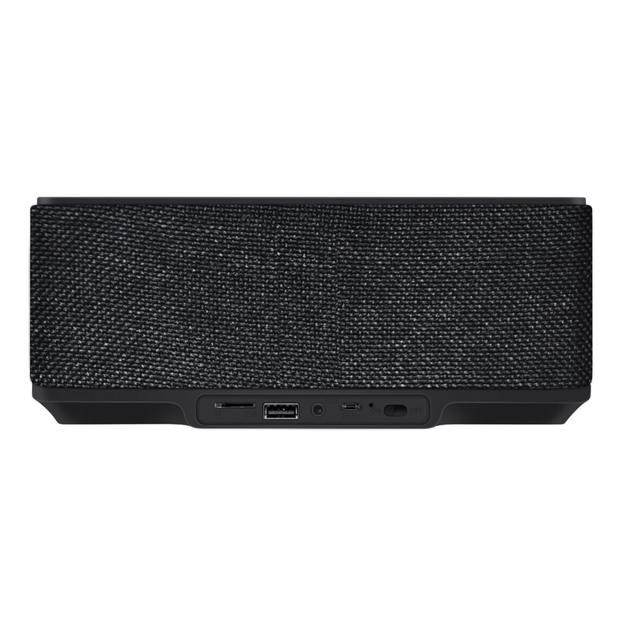 Altavoz recargable con pantalla LCD, despertador y cargador inalámbrico de 3600 mAh