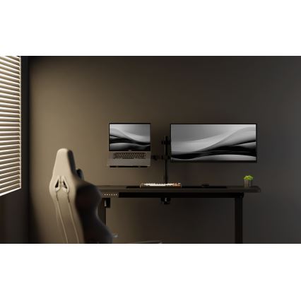 Altura ajustable mesa LEVANO 140x60 cm negro