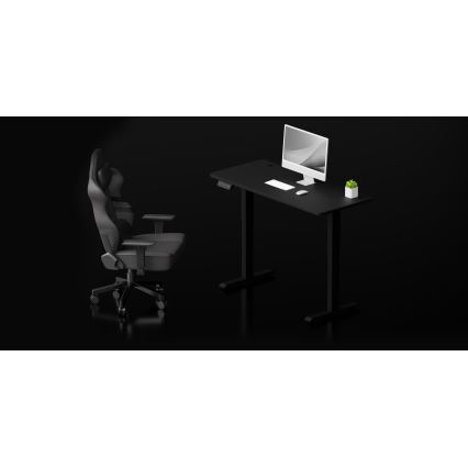 Altura ajustable mesa LEVANO 140x60 cm negro