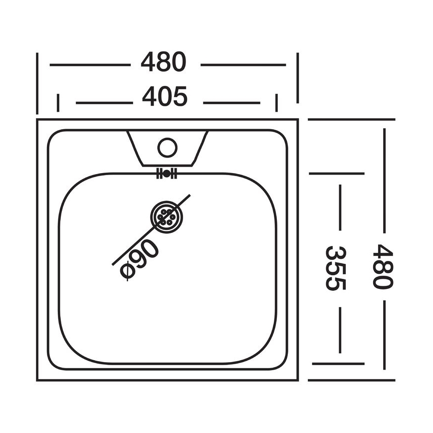 ALVEUS 1074634 - Fregadero de cocina ALLUX 48x48 cm acero inoxidable/satinado