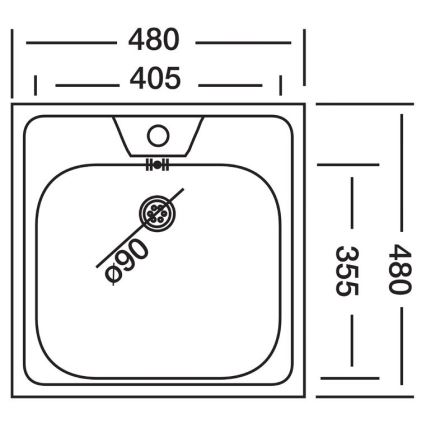 ALVEUS 1074634 - Fregadero de cocina ALLUX 48x48 cm acero mate/satén