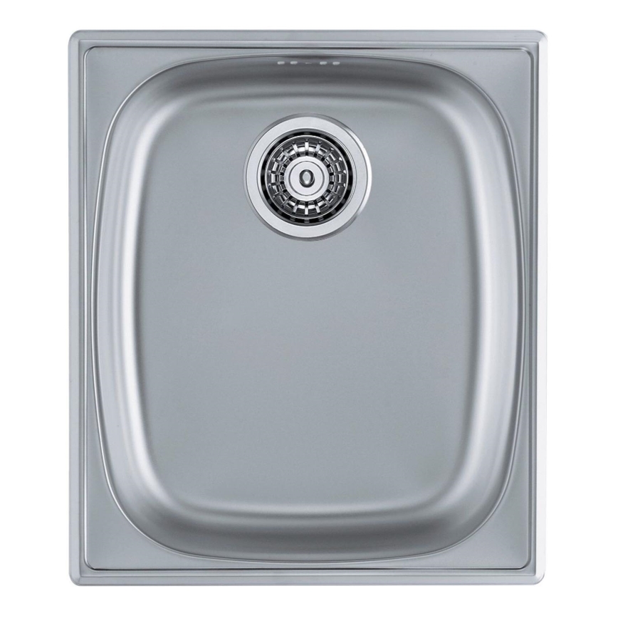 ALVEUS 1082195 - Fregadero de cocina BASIC 44x38 cm acero mate/satin, salida grande