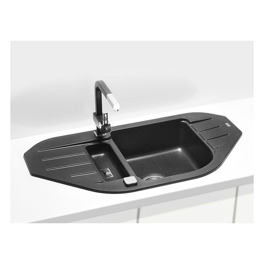 ALVEUS 1090940 - Fregadero de cocina NIAGARA 90x50 cm granito/negro