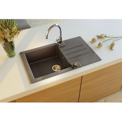 ALVEUS 1090942 - Fregadero de cocina ROCK 78x48 cm granito/negro