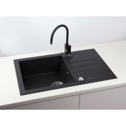 ALVEUS 1090942 - Fregadero de cocina ROCK 78x48 cm granito/negro
