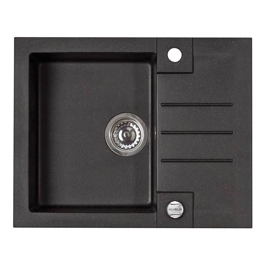ALVEUS 1090951 - Fregadero de cocina ROCK 59,5x47,5 cm granito/negro
