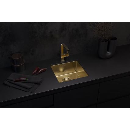 ALVEUS 1103319 - Fregadero de cocina QUADRIX 45x45 cm dorado monarca