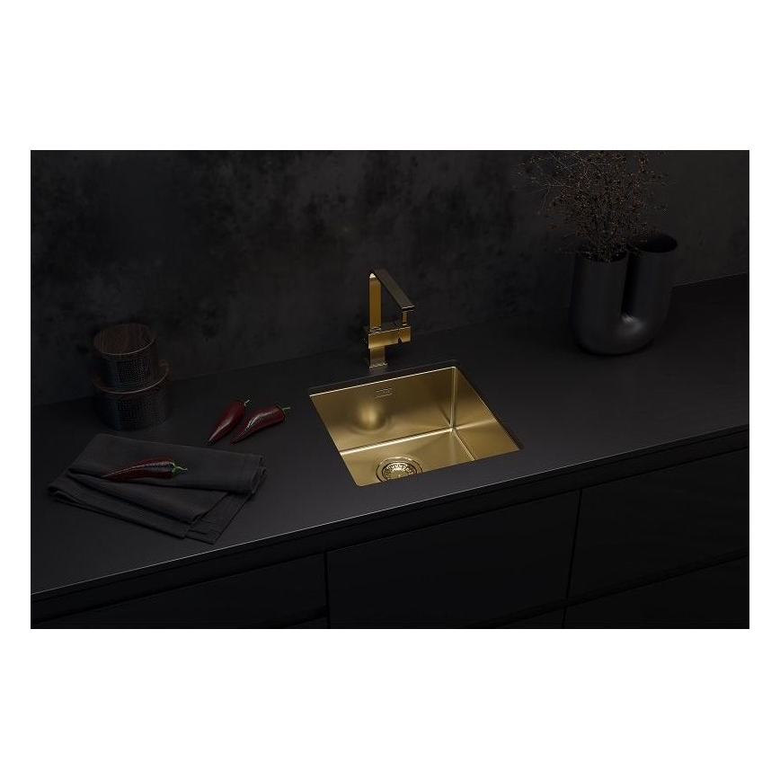 ALVEUS 1103319 - Fregadero de cocina QUADRIX 45x45 cm dorado monarca