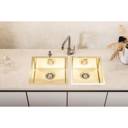 ALVEUS 1103319 - Fregadero de cocina QUADRIX 45x45 cm dorado monarca