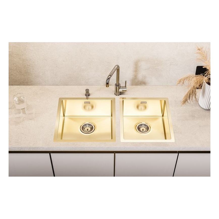 ALVEUS 1103319 - Fregadero de cocina QUADRIX 45x45 cm dorado monarca