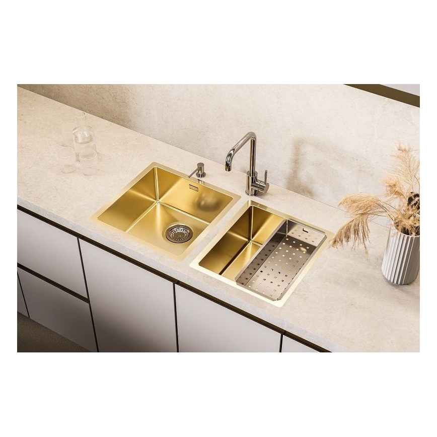 ALVEUS 1103319 - Fregadero de cocina QUADRIX 45x45 cm dorado monarca