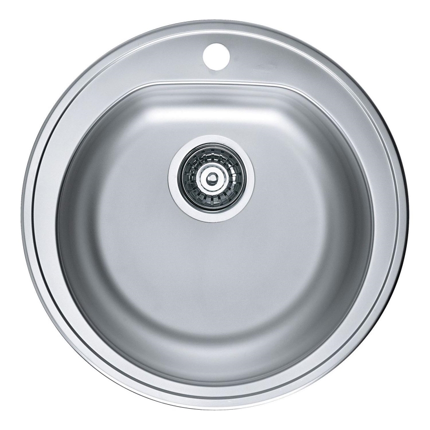 ALVEUS 1116756 - Fregadero de cocina FORM diá. 51 cm acero mate/satin, profundidad 18,5 cm
