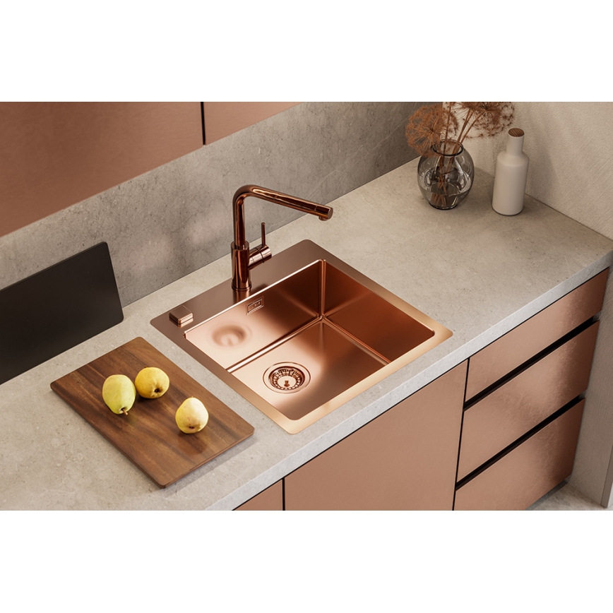 ALVEUS 1122708 - Fregadero de cocina PURE 52,5x51,5 cm cobre monarca