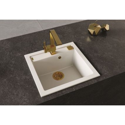 ALVEUS 1128395 - Fregadero de cocina FORMIC 52x51 cm granito/blanco