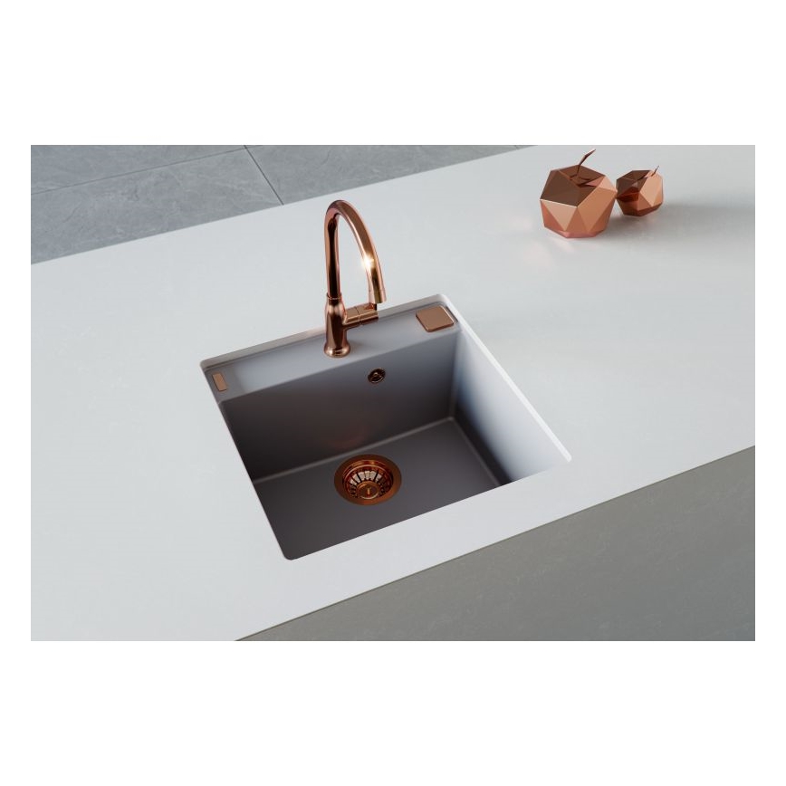 ALVEUS 1128395 - Fregadero de cocina FORMIC 52x51 cm granito/blanco