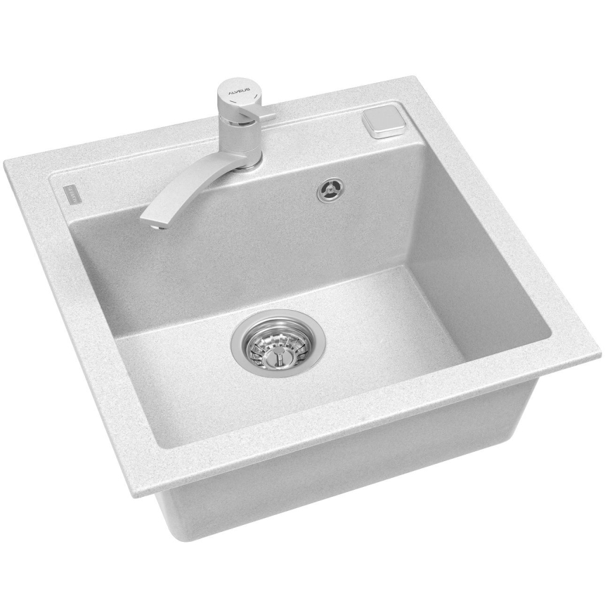 ALVEUS 1128395 - Fregadero de cocina FORMIC 52x51 cm granito/blanco