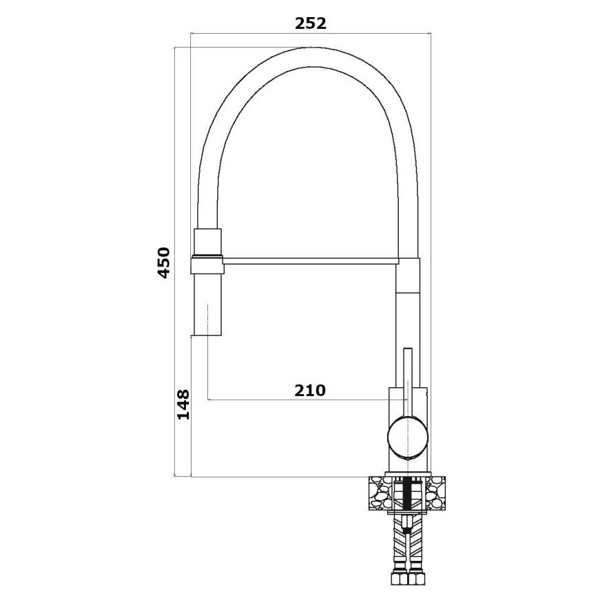 ALVEUS 1129024 - Grifo de fregadero con brazo flexible ELIA 45 cm latón/cromo brillante