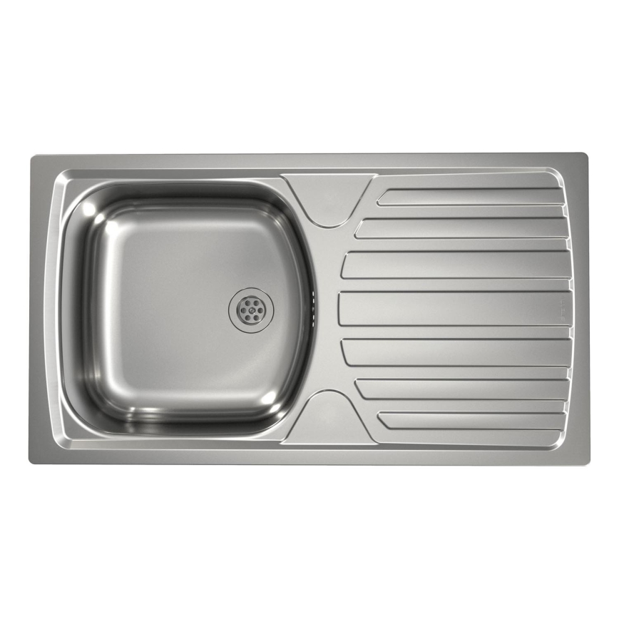ALVEUS 1136534 - Fregadero de cocina BASIC 78x43,5 cm acero mate/satinado, desagüe pequeño