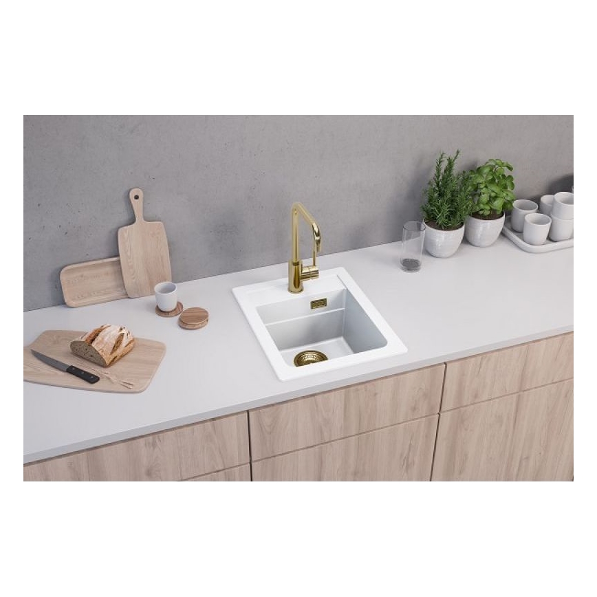 ALVEUS 1139079 - Fregadero de cocina ATROX 50x40 cm granito/blanco