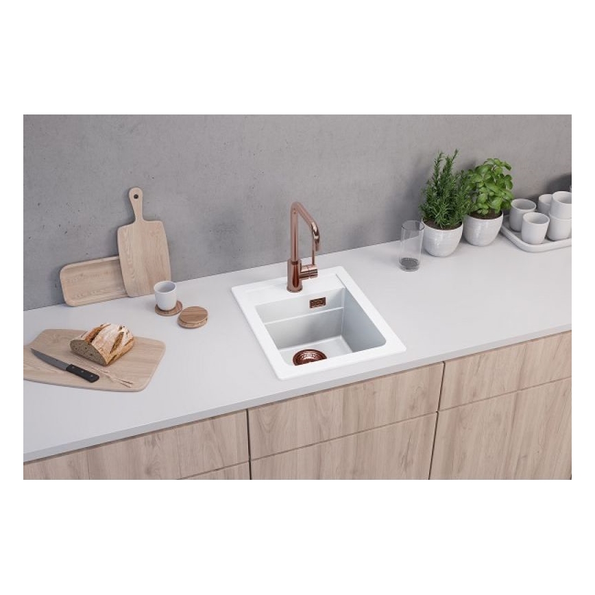 ALVEUS 1139079 - Fregadero de cocina ATROX 50x40 cm granito/blanco