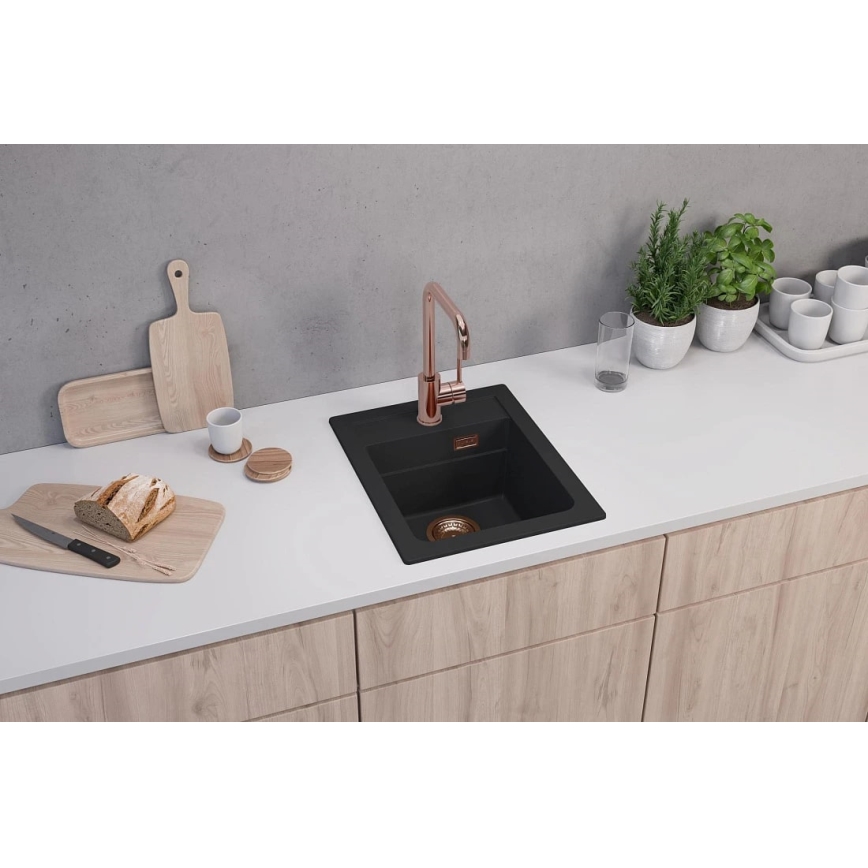 ALVEUS 1139771 - Fregadero de cocina ATROX 50x40 cm granito/negro