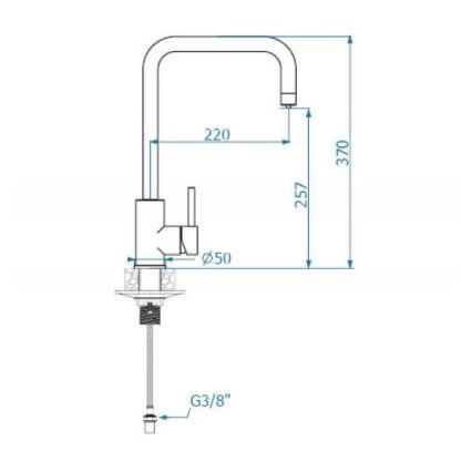 ALVEUS 1139812 - Grifo de fregadero DUAL 37 cm granito/negro