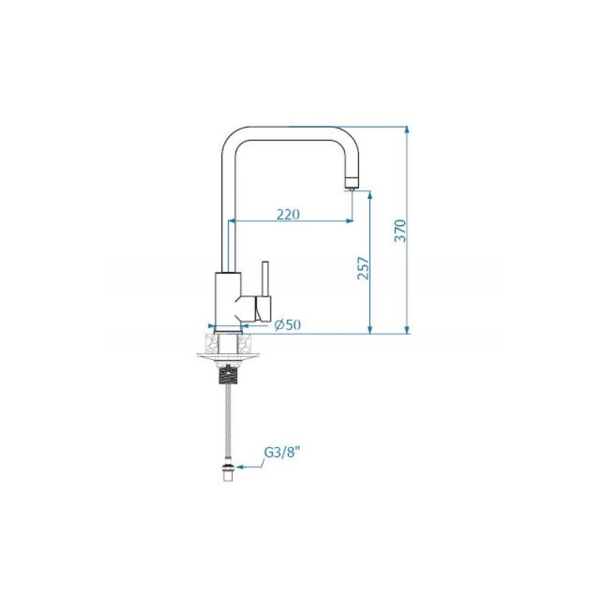 ALVEUS 1139812 - Grifo de fregadero DUAL 37 cm granito/negro