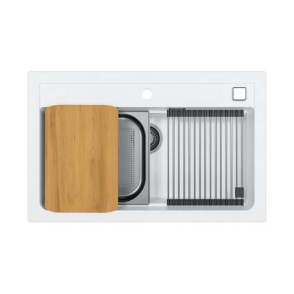 ALVEUS 1140443 - Fregadero de cocina ATROX 79x50 cm granito/blanco