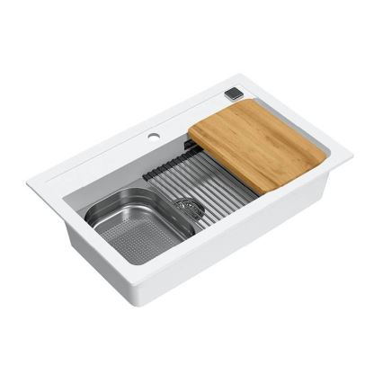 ALVEUS 1140443 - Fregadero de cocina ATROX 79x50 cm granito/blanco