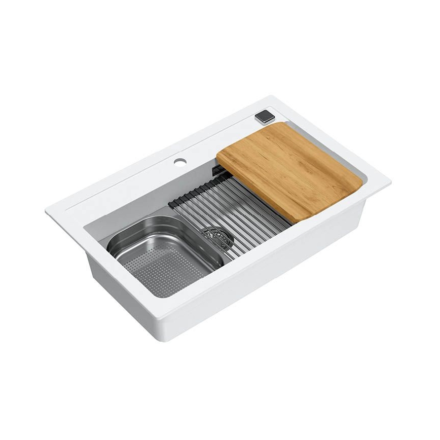 ALVEUS 1140443 - Fregadero de cocina ATROX 79x50 cm granito/blanco