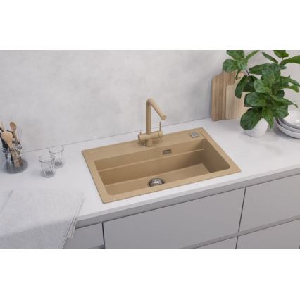 ALVEUS 1140445 - Fregadero de cocina ATROX 79x50 cm granito/beige