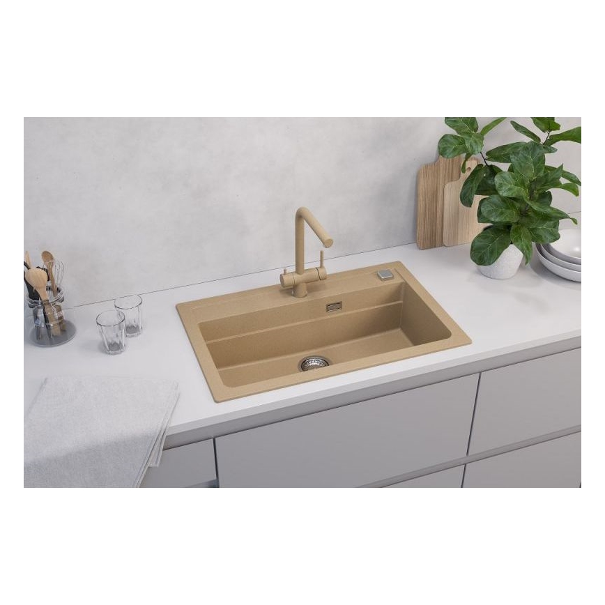 ALVEUS 1140445 - Fregadero de cocina ATROX 79x50 cm granito/beige