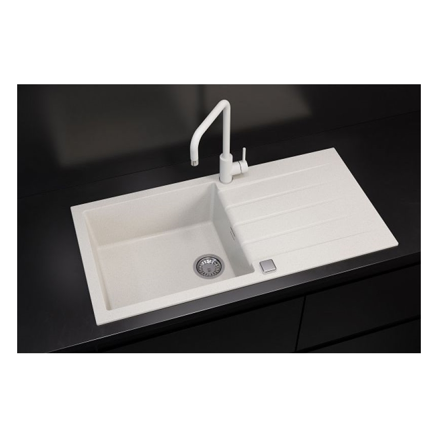 ALVEUS 1140594 - Fregadero de cocina CADIT 100x50 cm granito/blanco