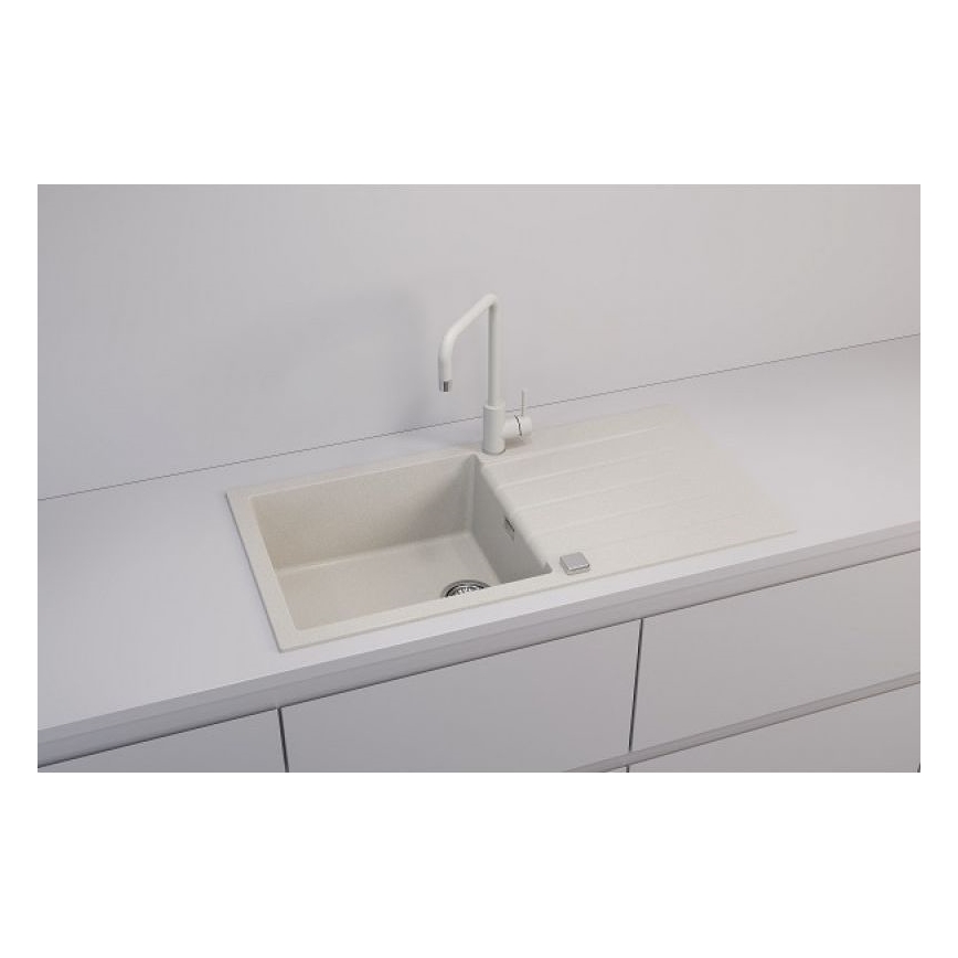 ALVEUS 1140594 - Fregadero de cocina CADIT 100x50 cm granito/blanco