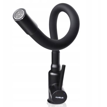ALVEUS 1144433 - Grifo de fregadero con brazo flexible MINTAS 34 cm latón/mate negro