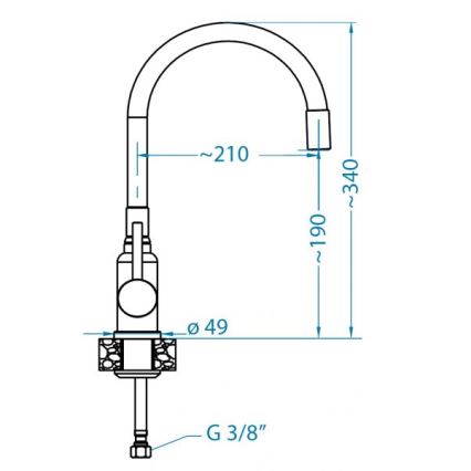 ALVEUS 1144433 - Grifo de fregadero con brazo flexible MINTAS 34 cm latón/mate negro