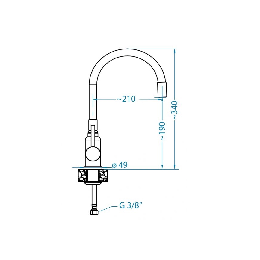 ALVEUS 1144433 - Grifo de fregadero con brazo flexible MINTAS 34 cm latón/mate negro