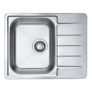 ALVEUS 1144603 - Fregadero de cocina LINE 61,5 x 50 cm, acero inoxidable satinado, sin excéntrico