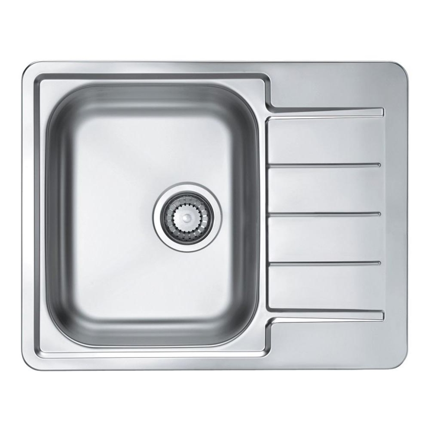 ALVEUS 1144603 - Fregadero de cocina LINE 61,5x50 cm acero mate/satin, sin excéntrica