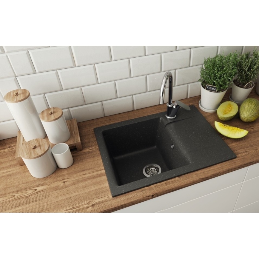 ALVEUS 1149116 - Fregadero de cocina GEM 59x50 cm granito/negro