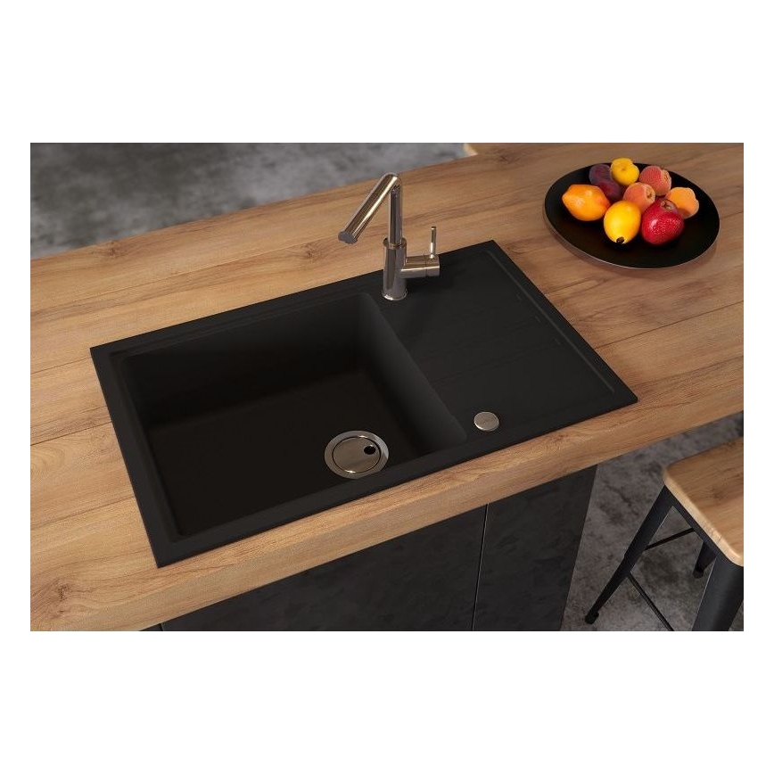ALVEUS 1149117 - Fregadero de cocina INTERMEZZO 78x48 cm granito/negro