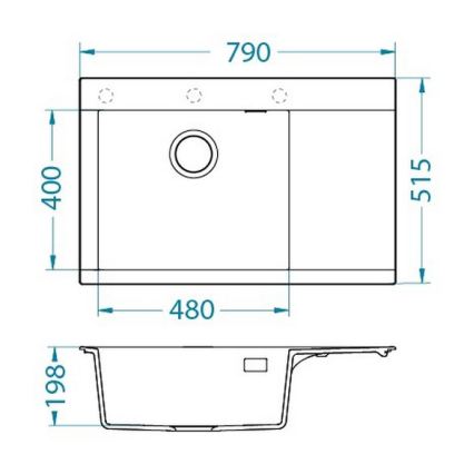 ALVEUS 1149302 - Fregadero de cocina PURE 79x51,5 cm granito/marrón