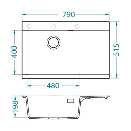 ALVEUS 1149500 - Fregadero de cocina PURE 79x51,5 cm granito/beige