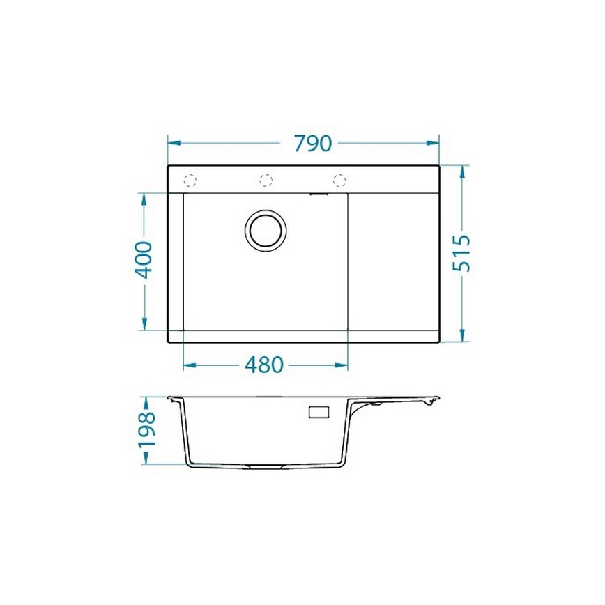 ALVEUS 1149500 - Fregadero de cocina PURE 79x51,5 cm granito/beige