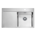 ALVEUS 1149516 - Fregadero de cocina PURE 79x52,5 cm satinado, con seno a la derecha + sifón con cierre rápido