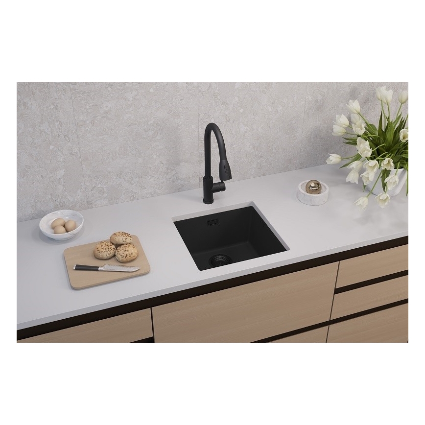 ALVEUS 1150048 - Fregadero de cocina OMNI 45x45 cm granito/negro